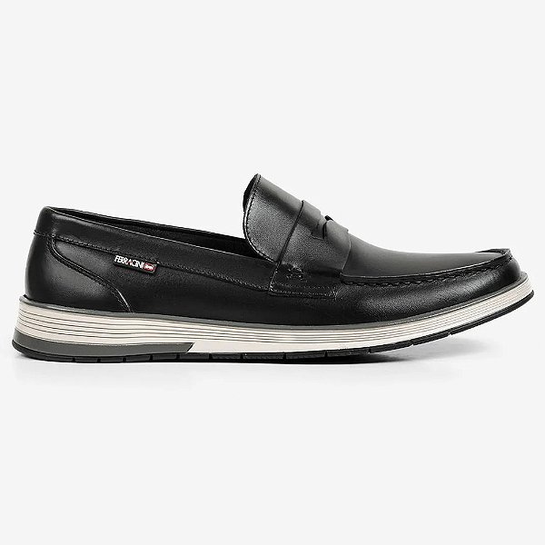 Mocassim Masculino em Couro Ultra Summer - Preto - Ferracini