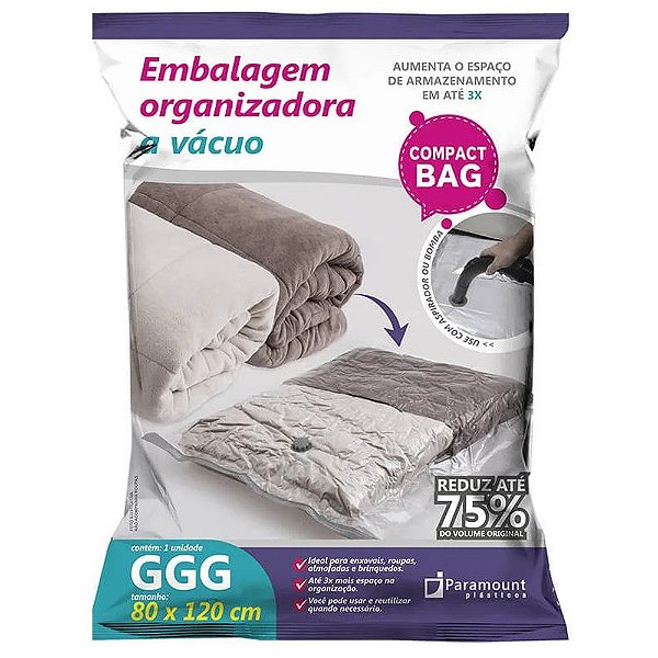 Embalagem Organizadora a Vácuo Compact Bag GGG - Paramount