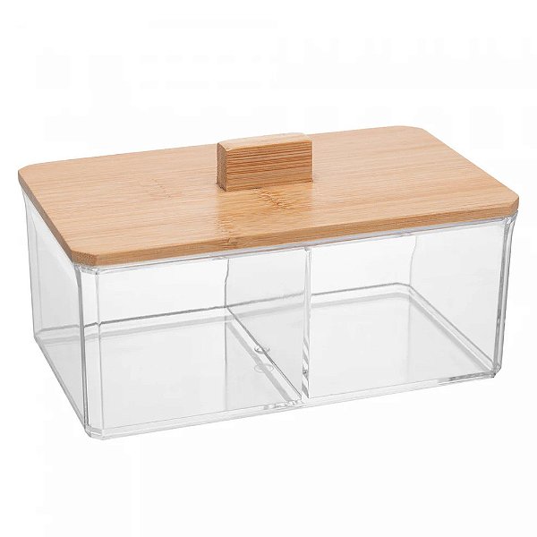 Caixa Organizadora com Tampa de Bambu My Box 16cm - Lyor