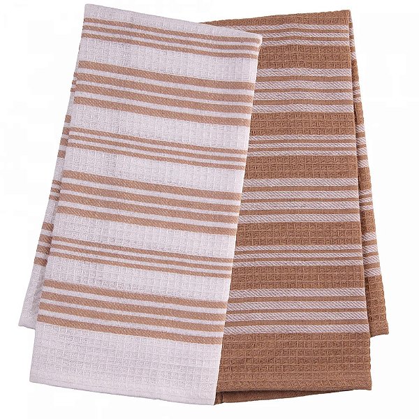 Conjunto com 2 Panos de Prato Verona 60x40 - Creme - Lyor