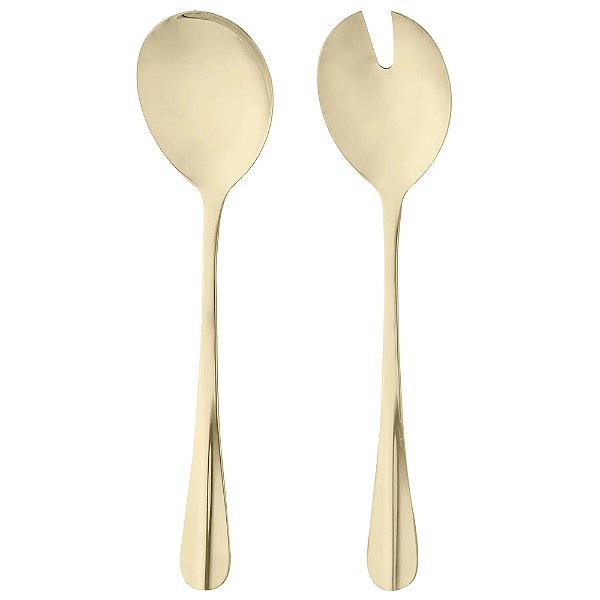 Conjunto 2 Peças para Salada de Aço Positano Dourada 27cm - Lyor