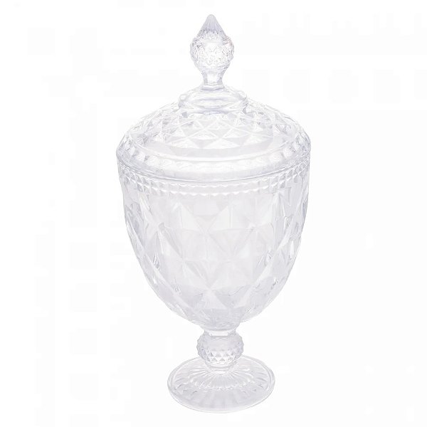 Potiche de Cristal com Pé Diamond - 32cm - Lyor
