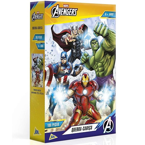 Quebra-Cabeça Marvel Avengers - 100 Peças - Jak