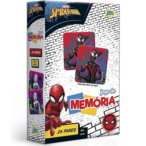 Jogo da Memória Marvel Spider-Man - 24 Pares - Jak