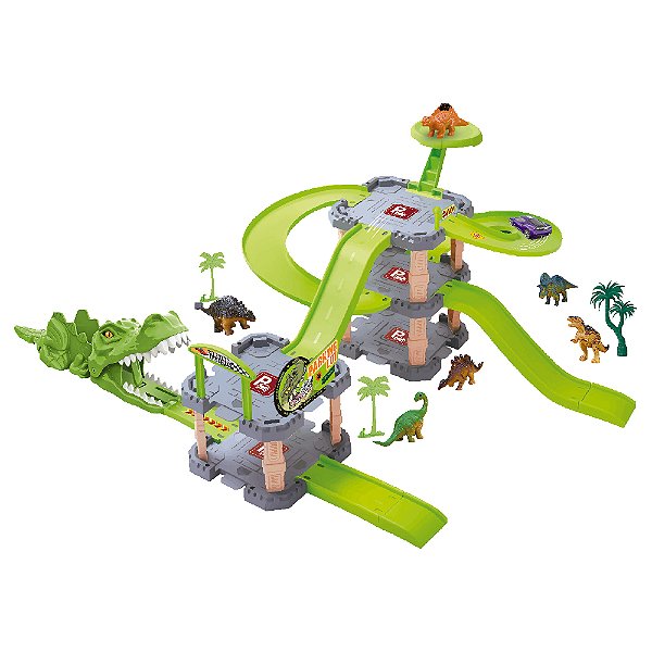 Pista Dino Lançador com Garagem - DM Toys