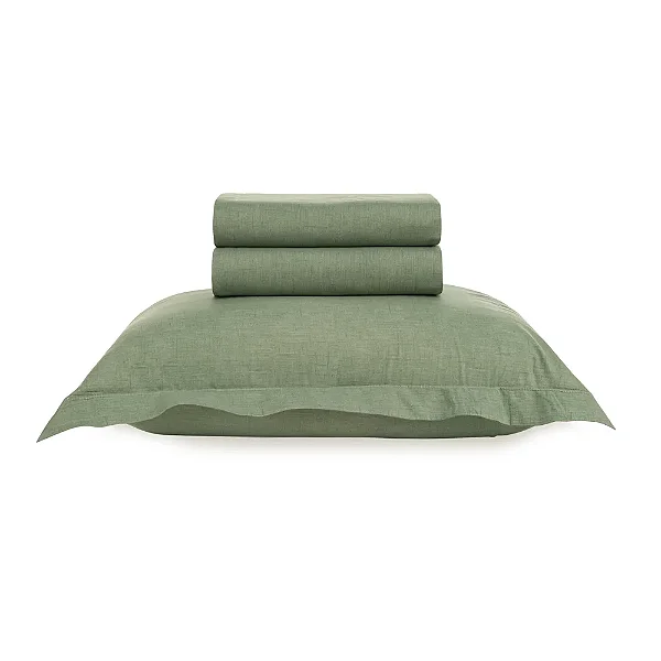 Jogo de Cama Tesso 160 Fios - Solteiro - Verde - 3 Peças - Karsten