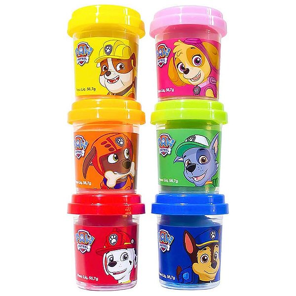 Kit Minha Massinha Patrulha Canina 6 Potes - Sunny