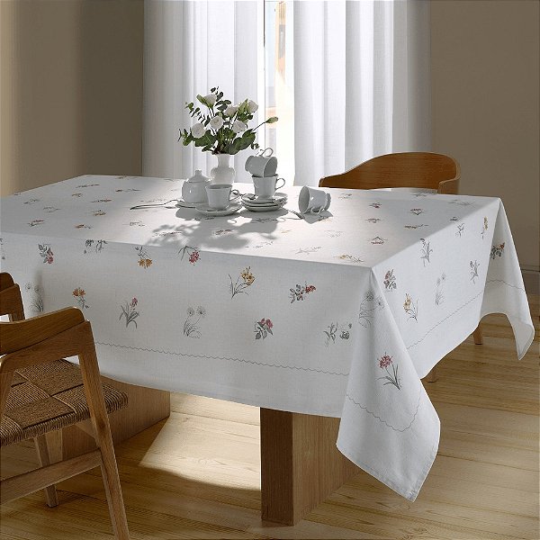 Toalha de Mesa Retangular Arabella - Diana - 8 Lugares - Döhler