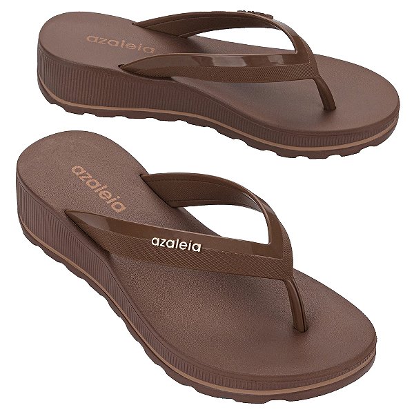 Chinelo Feminino Anabela Fabi Light Line - Café - Azaleia