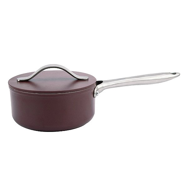 Panela com Tampa Giulia Inox Bordô - 16cm - 1,4L - Fracalanza