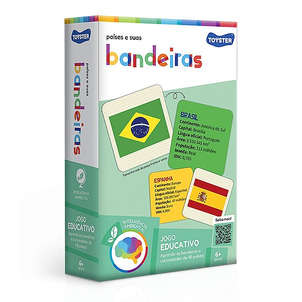 Jogo Países e Suas Bandeiras - 48 Peças - Toyster