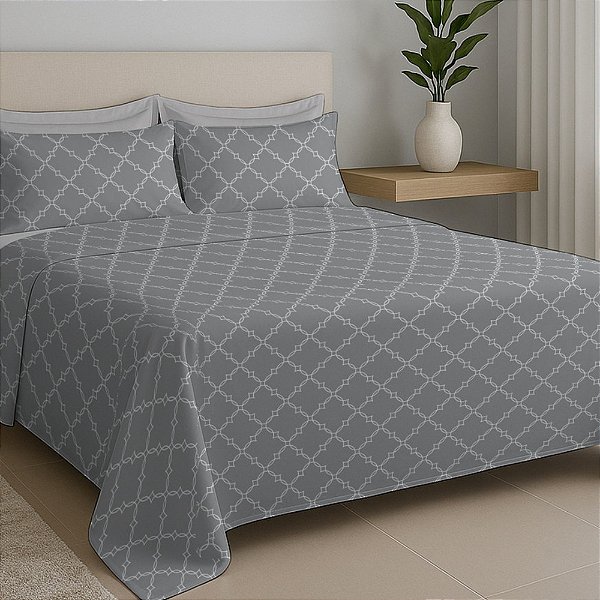 Jogo de Cama Premium Casal - Mosaic - 200 Fios - Estamparia