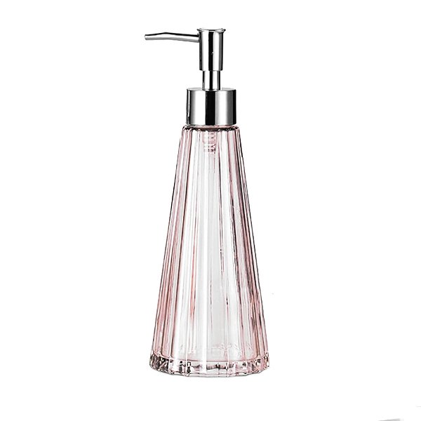 Porta Sabonete Líquido de Vidro 300ml - Rosa - Wincy