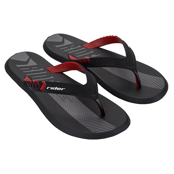 Chinelo Masculino R1 Prime - Preto e Vermelho - Rider