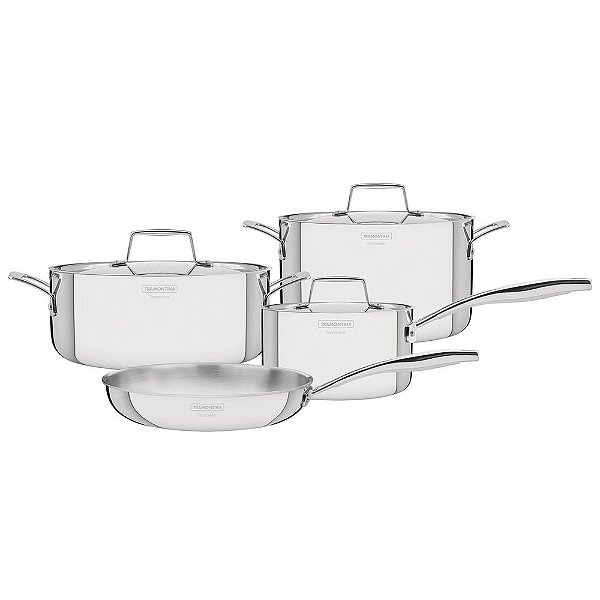 Jogo de Panelas Grano Aço Inox com Corpo Triplo - 4 Peças - Tramontina