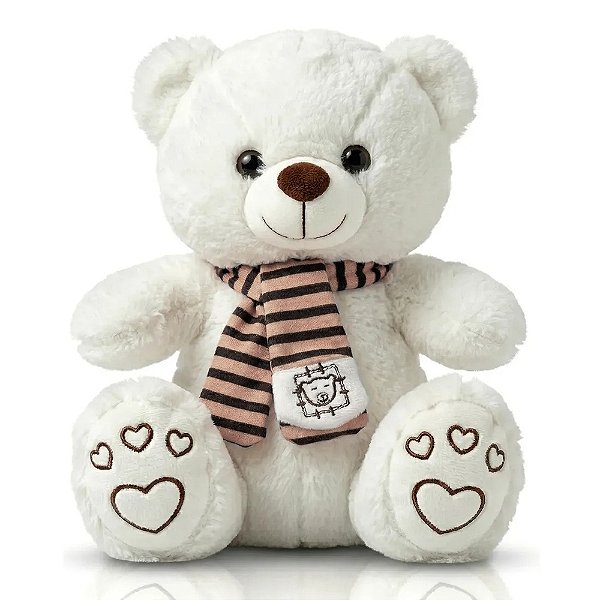 Pelúcia Urso com Cachecol Listrado 25cm - Zoop Toys