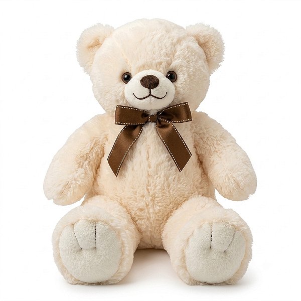 Urso de Pelúcia Laço Marrom 45cm - Fofy Toys