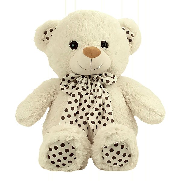 Pelúcia Urso com Laço de Bolinha 40cm - Zoop Toys