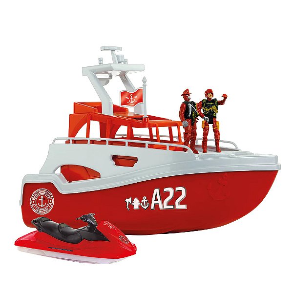 Barco Bombeiro Comando Água com Bonecos - Samba Toys