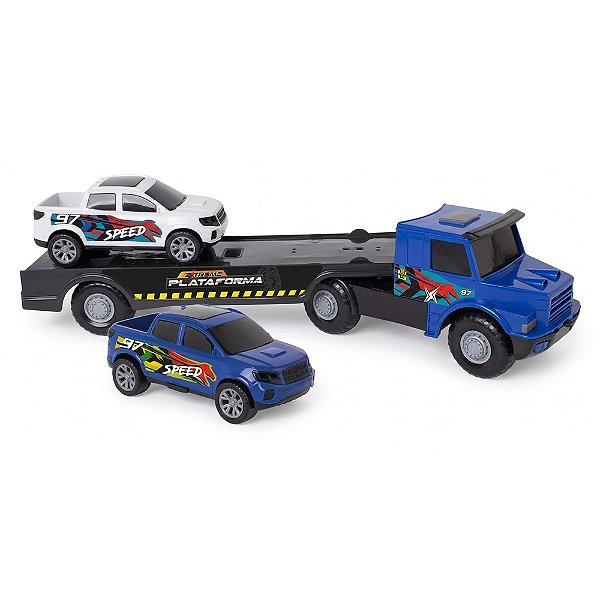 Carreta Extreme Plataforma com 2 Super Pickups - Samba Toys