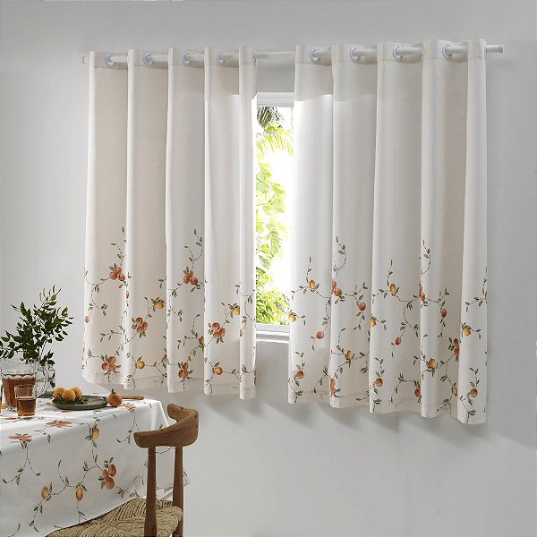 Cortina para Cozinha Athenas - Pêssegos - 1,50 x 2,00 m - Döhler