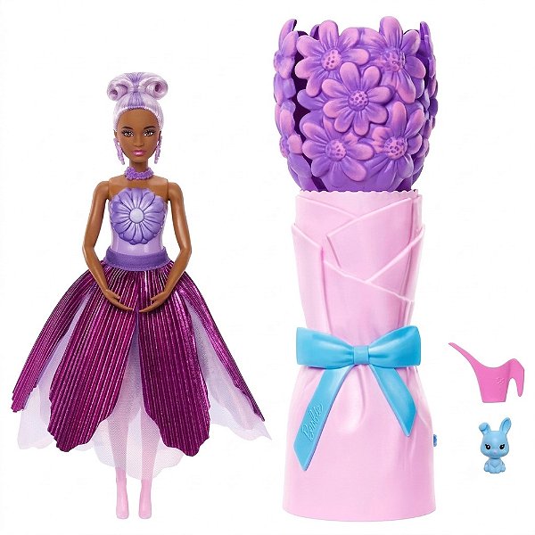 Boneca Barbie Petal Pop Reveal - Margarida Roxa - Mattel