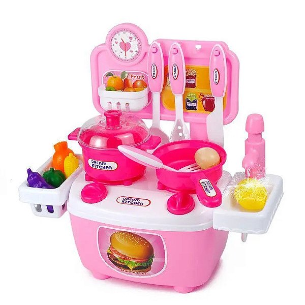 Mini Cozinha Dream Kitchen com Acessórios Rosa - Ap Toys