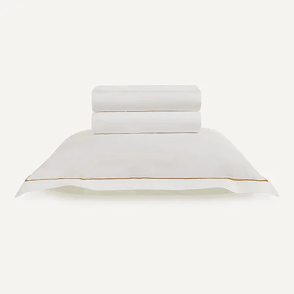 Jogo de Cama Deliz 200 Fios - Branco/Jaspe - Solteiro - 3 Peças - Karsten