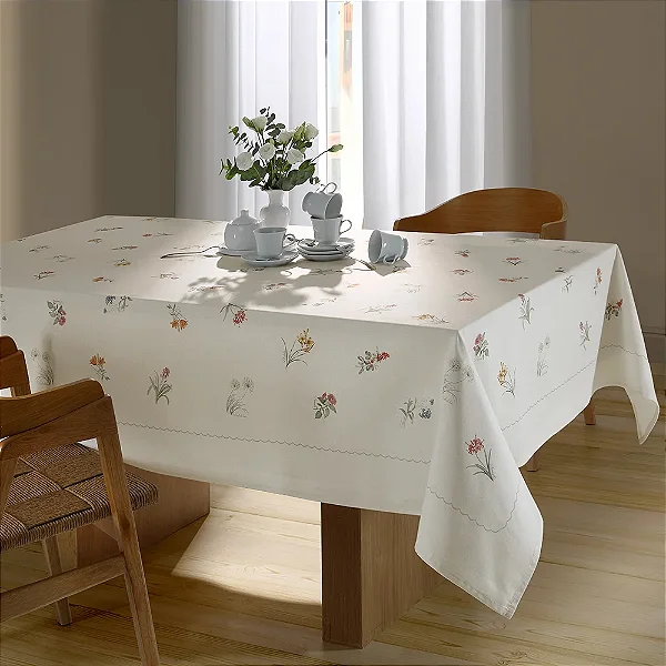 Toalha de Mesa Retangular Arabella - Diana - 6 Lugares - Döhler
