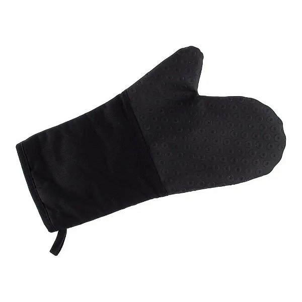 Luva de Silicone e Algodão - Preto - 35cm - Weck