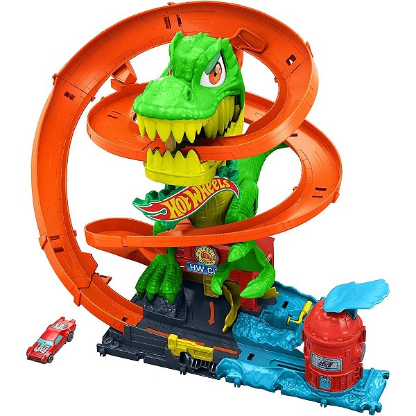 Pista Hot Wheels City Speed Snap Batalha T-Rex - Mattel