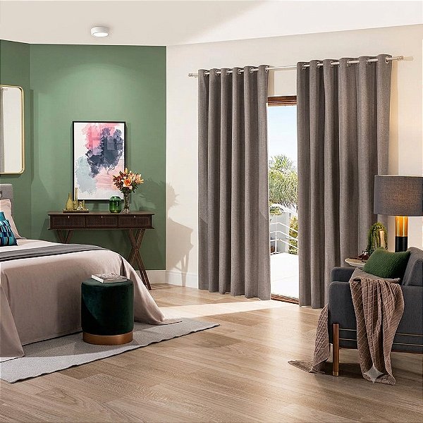 Cortina Corta Luz Blend - 3,00m x 1,70m - Bege Duna - Bella Janela