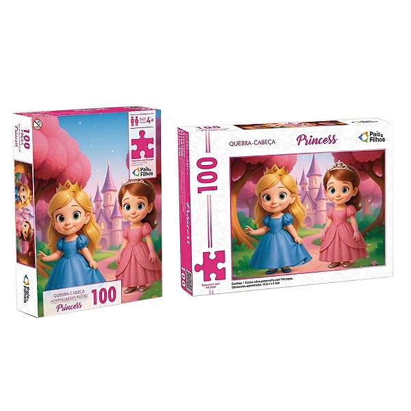 Jogo Quebra - Cabeça Princess - 100 Peças - Pais e Filhos