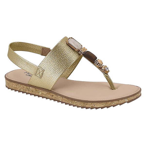 Sandália Feminina Floather Venezia - Dourada - Modare Ultraconforto