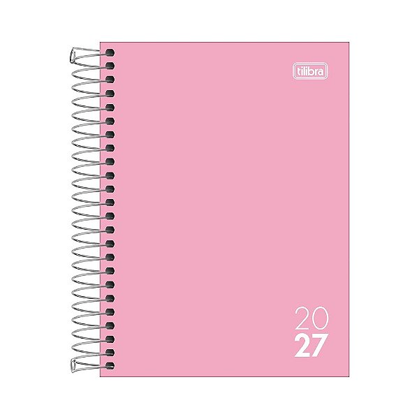 Agenda Espiral Diária Zip Colors 2027 - Rosa - Tilibra