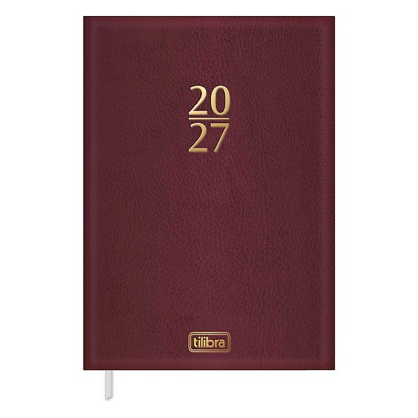 Agenda Executiva Torino Costurada Diária 2027 - Vinho - Tilibra