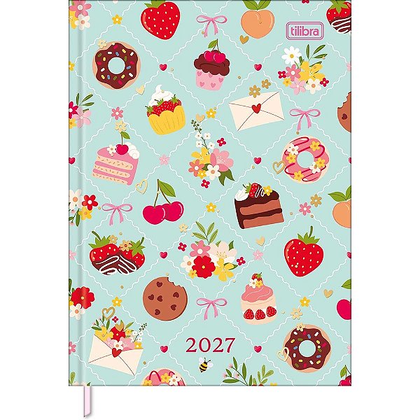 Agenda Costurada Diária Charme 2027 - Verde - Tilibra