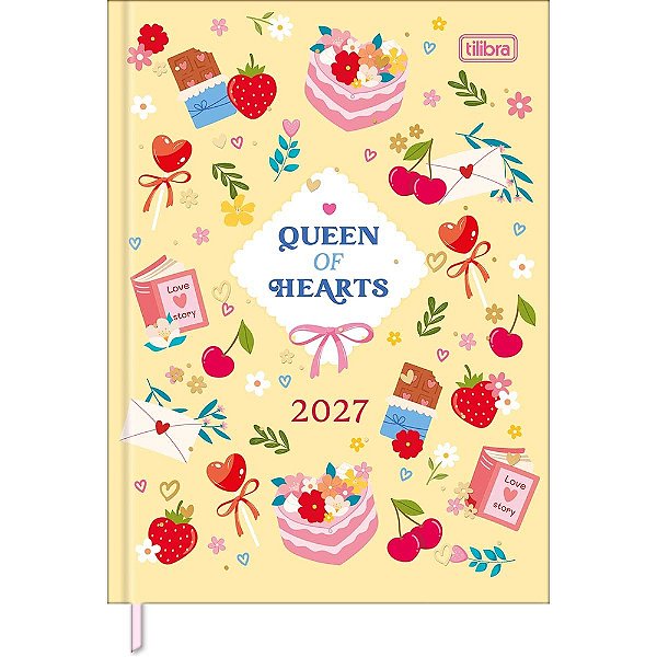 Agenda Costurada Diária Charme 2027 - Amarela - Tilibra