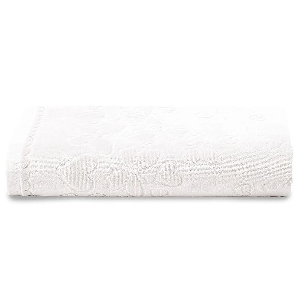 Toalha de Rosto Velour Jacquard Romance - Branco - Döhler