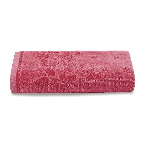 Toalha de Banho Velour Jacquard Romance - Cereja 11639 - Döhler