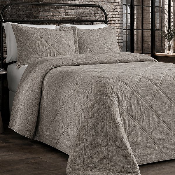 Jogo de Colcha Urban Linen - Queen - Cinza - Rozac