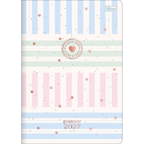 Agenda Planner Grampeada Soho 2027 - Color Lines - Tilibra