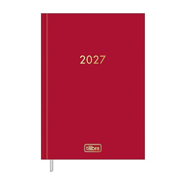 Agenda Executiva Costurada Diária Napoli 2027 - Vermelho - Tilibra