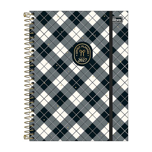 Planner Espiral West Village 2027 - Xadrez - Tilibra