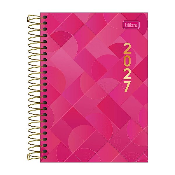 Agenda Executiva Espiral Diária Spot 2027 - Rosa - Tilibra