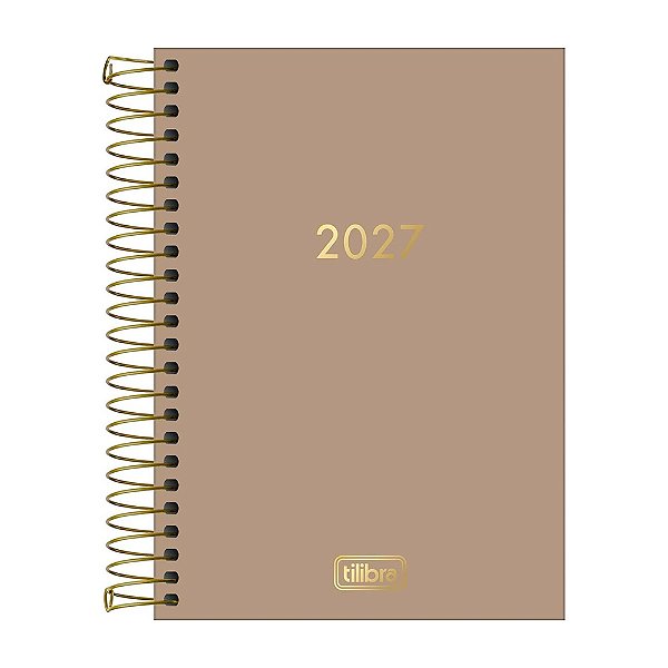 Agenda Diária Napoli Espiral 2027 - Bege - Tilibra