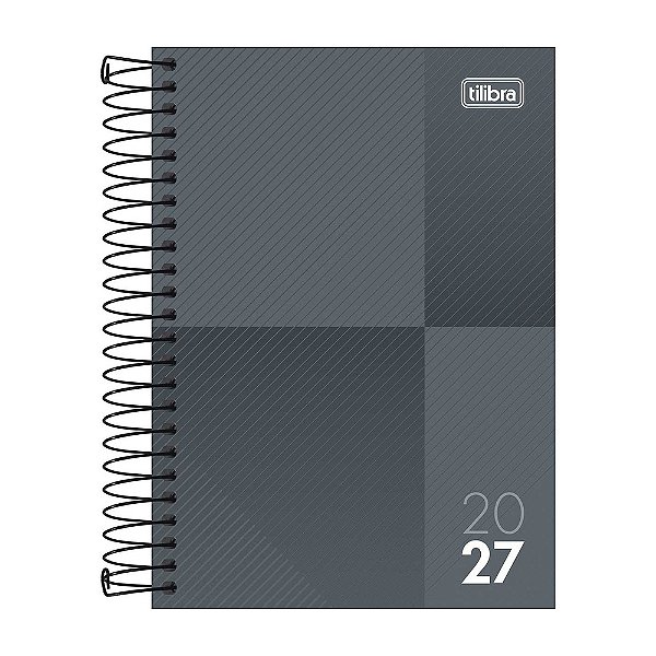 Agenda Espiral Diária Zip 2027 - Cinza - Tilibra