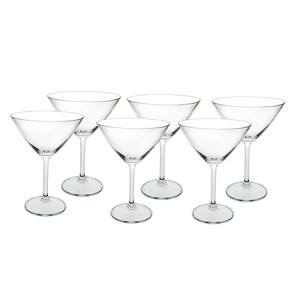 Jogo de Taças para Martini em Cristal - 280ml - 6 Peças - Crystalite Bohemia