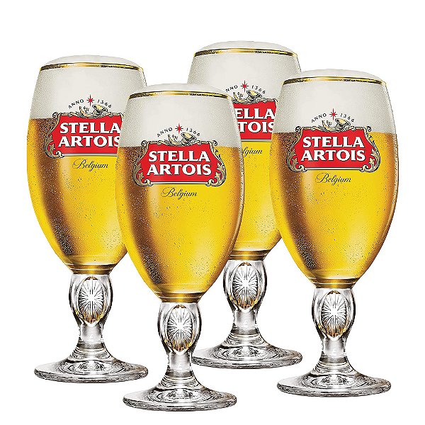 Jogo de Taças de Cerveja Stella Artois - 4 Peças - Ruvolo