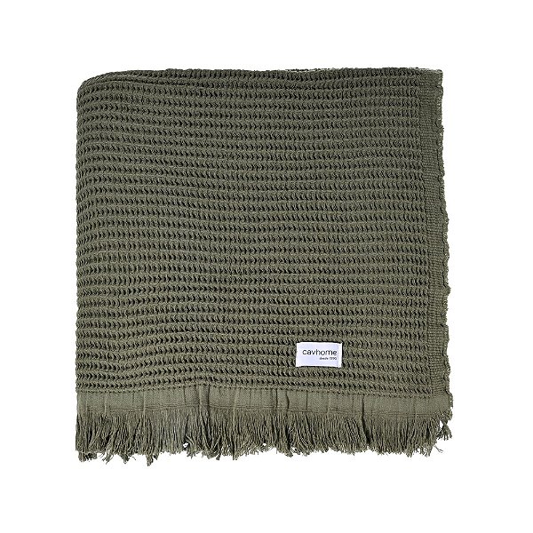 Manta Decorativa Comfort Piquet - Musgo - Cavhome